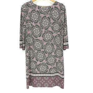 Chicos Short Dress Etch Floral Stretch
